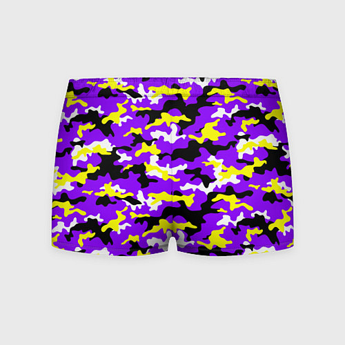 Мужские трусы Камуфляж Фиолетово-Жёлтый / 3D-принт – фото 2