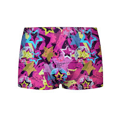 Трусы-боксеры мужские Star Colorful Pattern Fashion Neon, цвет: 3D-принт