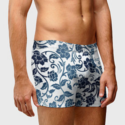 Трусы-боксеры мужские Гжелевые цветы, цвет: 3D-принт — фото 2