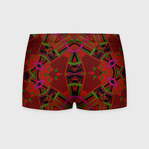 Мужские трусы Геометрический этнический арабский узор в красно ч / 3D-принт – фото 2