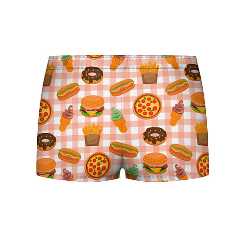 Мужские трусы PIZZA DONUT BURGER FRIES ICE CREAM pattern / 3D-принт – фото 2