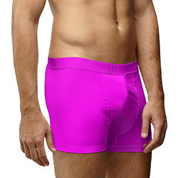 Трусы-боксеры мужские Однотонный розовый неоновый Пион, цвет: 3D-принт — фото 2