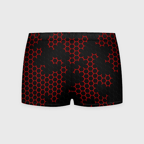 Мужские трусы НАНОКОСТЮМ Black and Red Hexagon Гексагоны / 3D-принт – фото 2