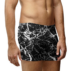 Трусы-боксеры мужские Текстура чёрного мрамора Texture of black marble, цвет: 3D-принт — фото 2