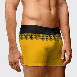 Трусы-боксеры мужские Черное кружево на желтом фоне, цвет: 3D-принт — фото 2