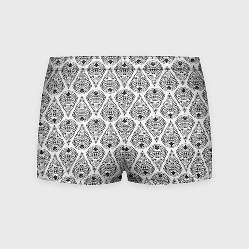 Мужские трусы Черно-белый геометрический узор Арт деко / 3D-принт – фото 2