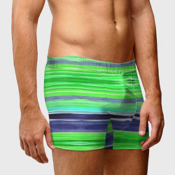 Трусы-боксеры мужские Сине-зеленые абстрактные полосы, цвет: 3D-принт — фото 2