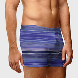 Трусы-боксеры мужские Абстрактный синий полосатый узор, цвет: 3D-принт — фото 2