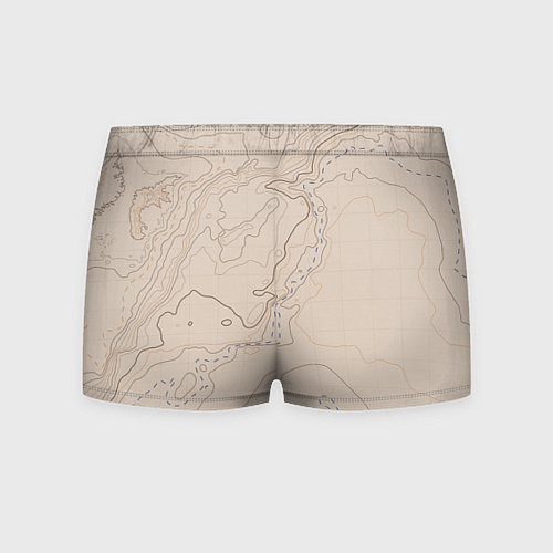 Мужские трусы Песчаная Топографическая Карта / 3D-принт – фото 2