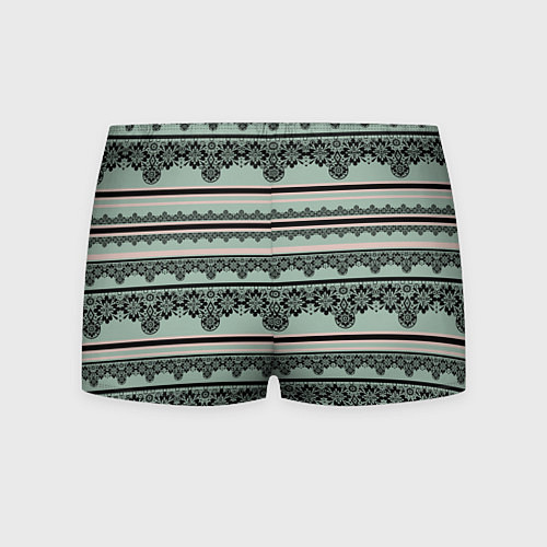 Мужские трусы Black lace черное кружево / 3D-принт – фото 2