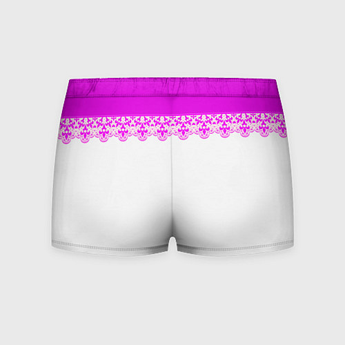 Мужские трусы White and pink lace pattern / 3D-принт – фото 2