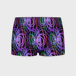 Трусы-боксеры мужские Неоновые круги и линии - Фиолетовый, цвет: 3D-принт