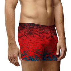 Трусы-боксеры мужские Абстрактный узор мраморный красно-синий, цвет: 3D-принт — фото 2