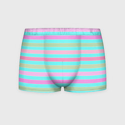 Мужские трусы Pink turquoise stripes horizontal Полосатый узор