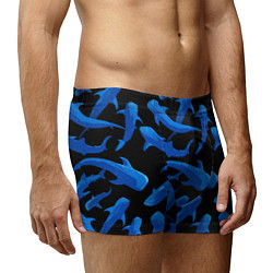 Трусы-боксеры мужские Стая акул - паттерн, цвет: 3D-принт — фото 2