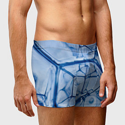 Трусы-боксеры мужские Абстрактная синяя ледяная броня, цвет: 3D-принт — фото 2
