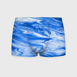 Трусы-боксеры мужские Бело синий абстрактный фон Волны, цвет: 3D-принт