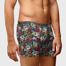 Трусы-боксеры мужские Тату короны и бриллианта, цвет: 3D-принт — фото 2