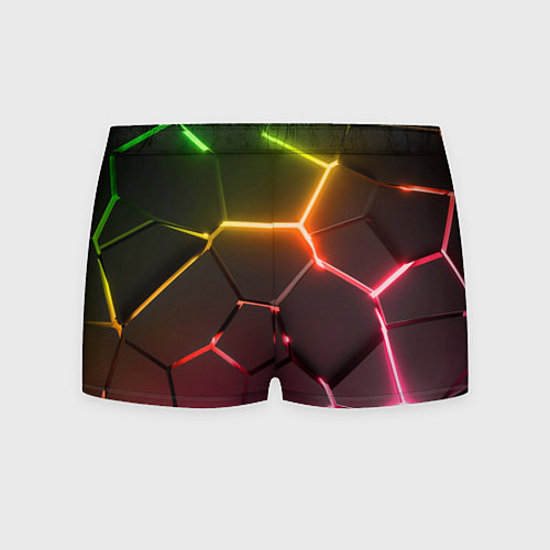 Мужские трусы Неоновые радужные плиты / 3D-принт – фото 2