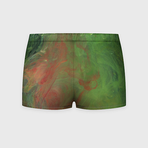 Мужские трусы Зелёные и красные волны красок / 3D-принт – фото 2