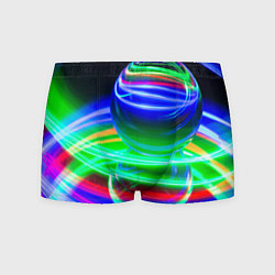 Трусы-боксеры мужские Волнообразные абстрактные линии и шары, цвет: 3D-принт