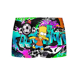 Трусы-боксеры мужские Барт Симпсон - центр-форвард на фоне граффити, цвет: 3D-принт