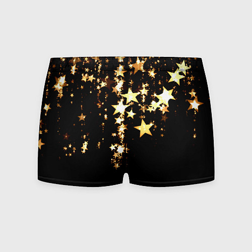 Мужские трусы Золотые праздничные звезды / 3D-принт – фото 2