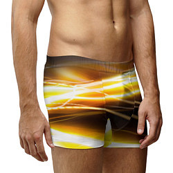 Трусы-боксеры мужские Желтые неоновые полосы, цвет: 3D-принт — фото 2