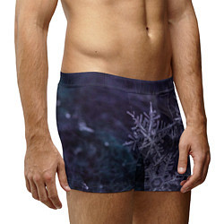 Трусы-боксеры мужские Снежинки макро фото, цвет: 3D-принт — фото 2