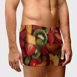 Трусы-боксеры мужские Фруктово ягодный фон, цвет: 3D-принт — фото 2