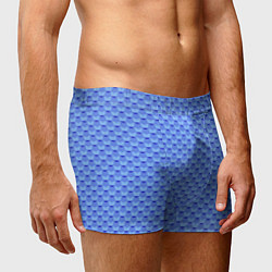 Трусы-боксеры мужские Синий геометрический узор текстура, цвет: 3D-принт — фото 2