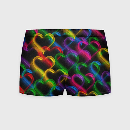 Мужские трусы Граффити - неоновые сердца / 3D-принт – фото 2