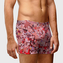 Трусы-боксеры мужские Розовые кубы, цвет: 3D-принт — фото 2