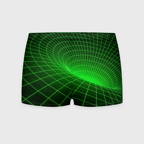 Мужские трусы Зелёная неоновая чёрная дыра / 3D-принт – фото 2