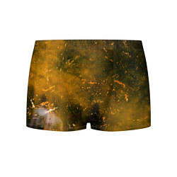 Трусы-боксеры мужские Чёрный туман и золотые краски, цвет: 3D-принт