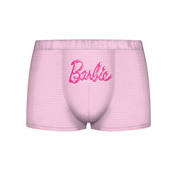 Мужские трусы Барби - логотип на клетчатом фоне