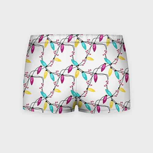 Мужские трусы Новогодняя гирлянда белая / 3D-принт – фото 2