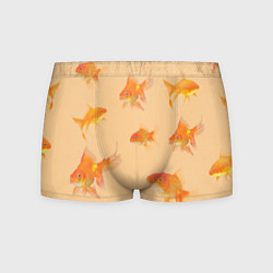 Трусы-боксеры мужские Золотые рыбки в фоне, цвет: 3D-принт