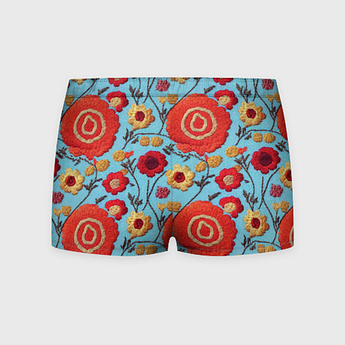 Мужские трусы Эффект вышивки маки / 3D-принт – фото 2