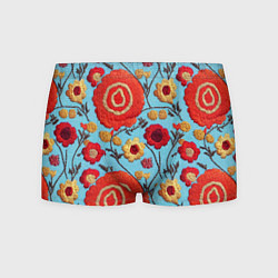 Мужские трусы Эффект вышивки маки