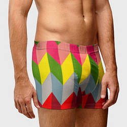 Трусы-боксеры мужские Разноцветный ромбический абстрактный паттерн, цвет: 3D-принт — фото 2