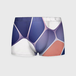 Трусы-боксеры мужские Узор из синих, фиолетовых, белых и оранжевых камне, цвет: 3D-принт