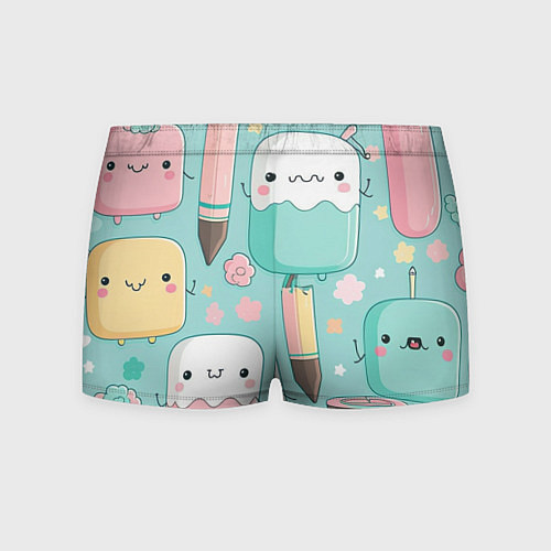 Мужские трусы Милые предметы с лицами / 3D-принт – фото 2