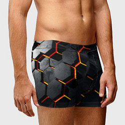 Трусы-боксеры мужские Плиты стиль соты киберпанк, цвет: 3D-принт — фото 2