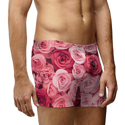 Трусы-боксеры мужские Чайная пыльная роза - нежно розовый цветок, цвет: 3D-принт — фото 2