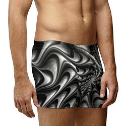 Трусы-боксеры мужские Abstract fractal grey, цвет: 3D-принт — фото 2