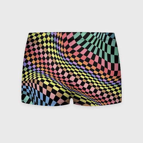 Мужские трусы Colorful avant-garde chess pattern - fashion / 3D-принт – фото 2