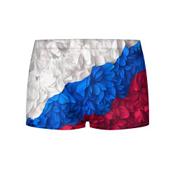Трусы-боксеры мужские Флаг России из цветов, цвет: 3D-принт