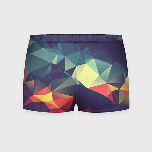 Мужские трусы Разноцветный полигональный узор / 3D-принт – фото 2