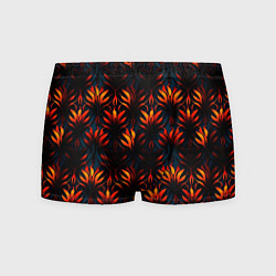 Трусы-боксеры мужские Оранжевые неоновые листья, цвет: 3D-принт